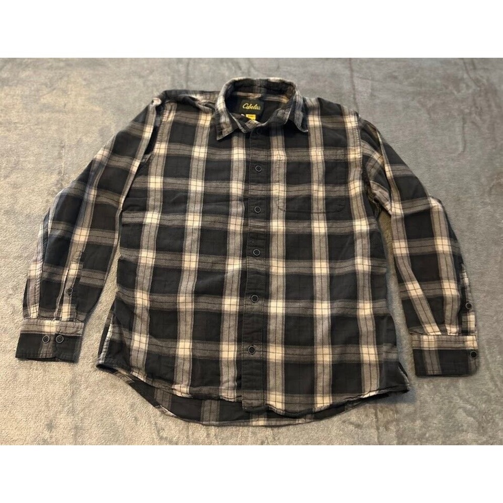 Cabelas Button-Up Shirt‎ Mens Medium Long Sleeve Plaid